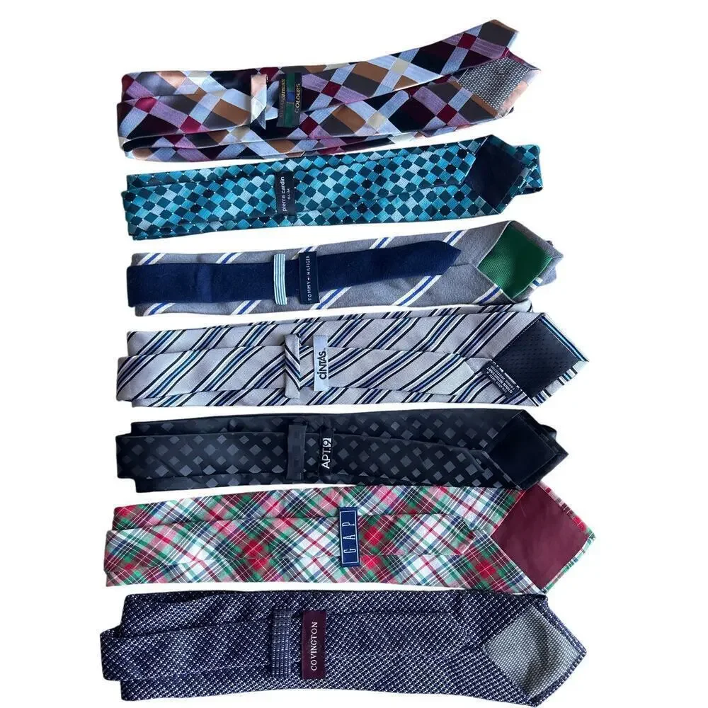 7 Men’s Ties NWOT Name Brand Neckties Gap Covington Cintas Apt 9 Pierre Cardin
